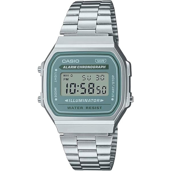 A168WA-3AYDF | Đồng Hồ Casio Nam | Dây Kim Loại | Mặt Xanh Ghi | Điện Tử Cổ Điển | Chống Nước