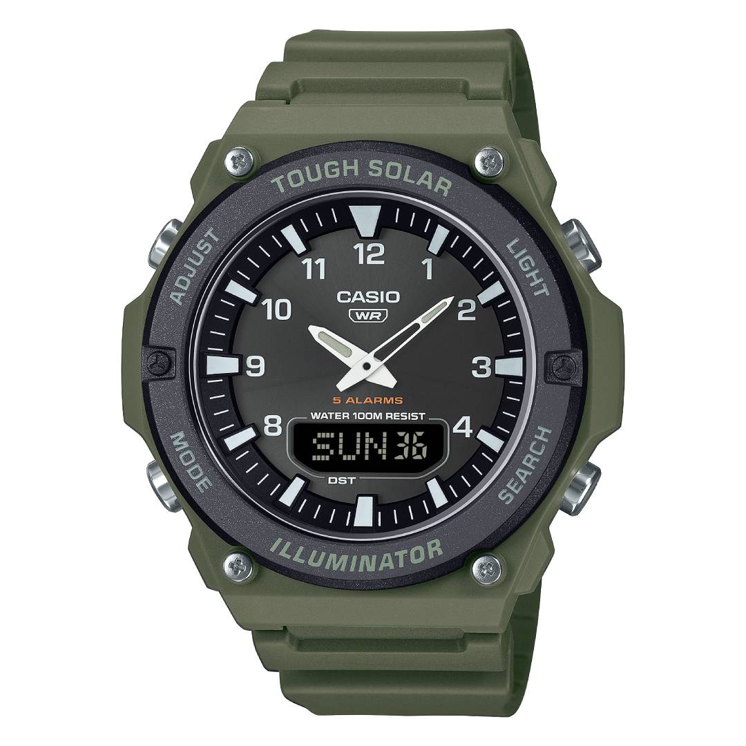 AQ-S820W-3BVDF | Đồng Hồ Casio Nam | Dây Nhựa | Pin Năng Lượng | Chống nước 100m
