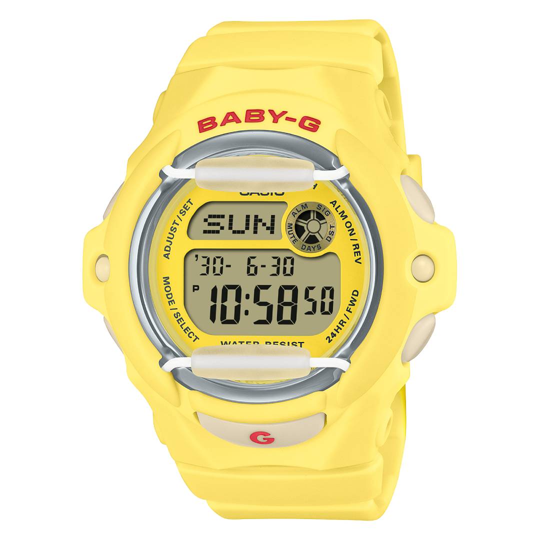 BG-169CH-9DR | Đồng hồ Casio Baby-G | Dây nhựa màu vàng | Cấu trúc chống sốc | Chống nước 200m 