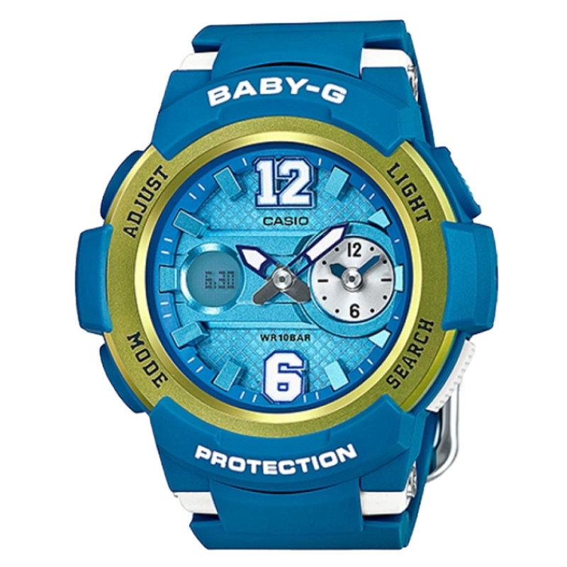 BGA-210-2BDR | Đồng Hồ Casio Baby G | Nữ | Dây Nhựa Màu Xanh | Chống Nước 100M 