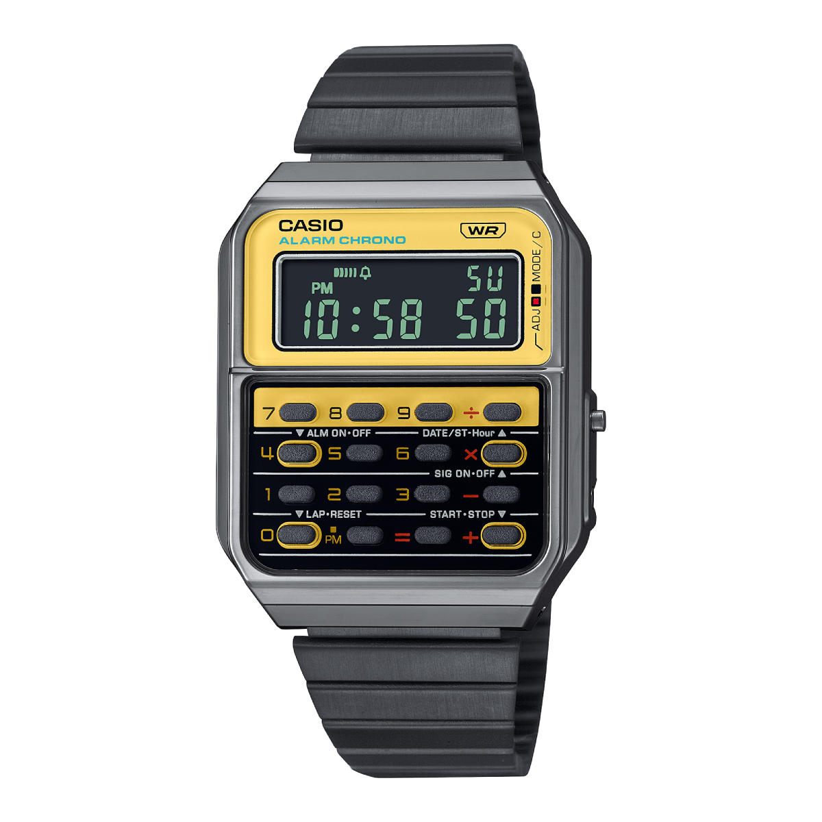 CA-500WEGG-9BDF | Đồng Hồ Casio | Data Bank | Dây Kim Loại | Có Máy Tính | Pin 5 Năm