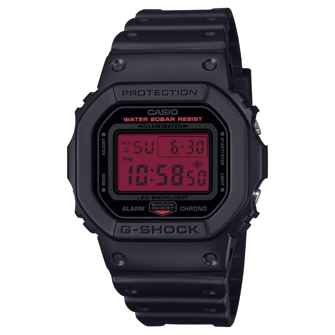 DW-5600BBR-1DR | Đồng Hồ Casio | G-Shock | Nam | Dây Nhựa | Mặt Vuông | Chống Nước WR20BAR