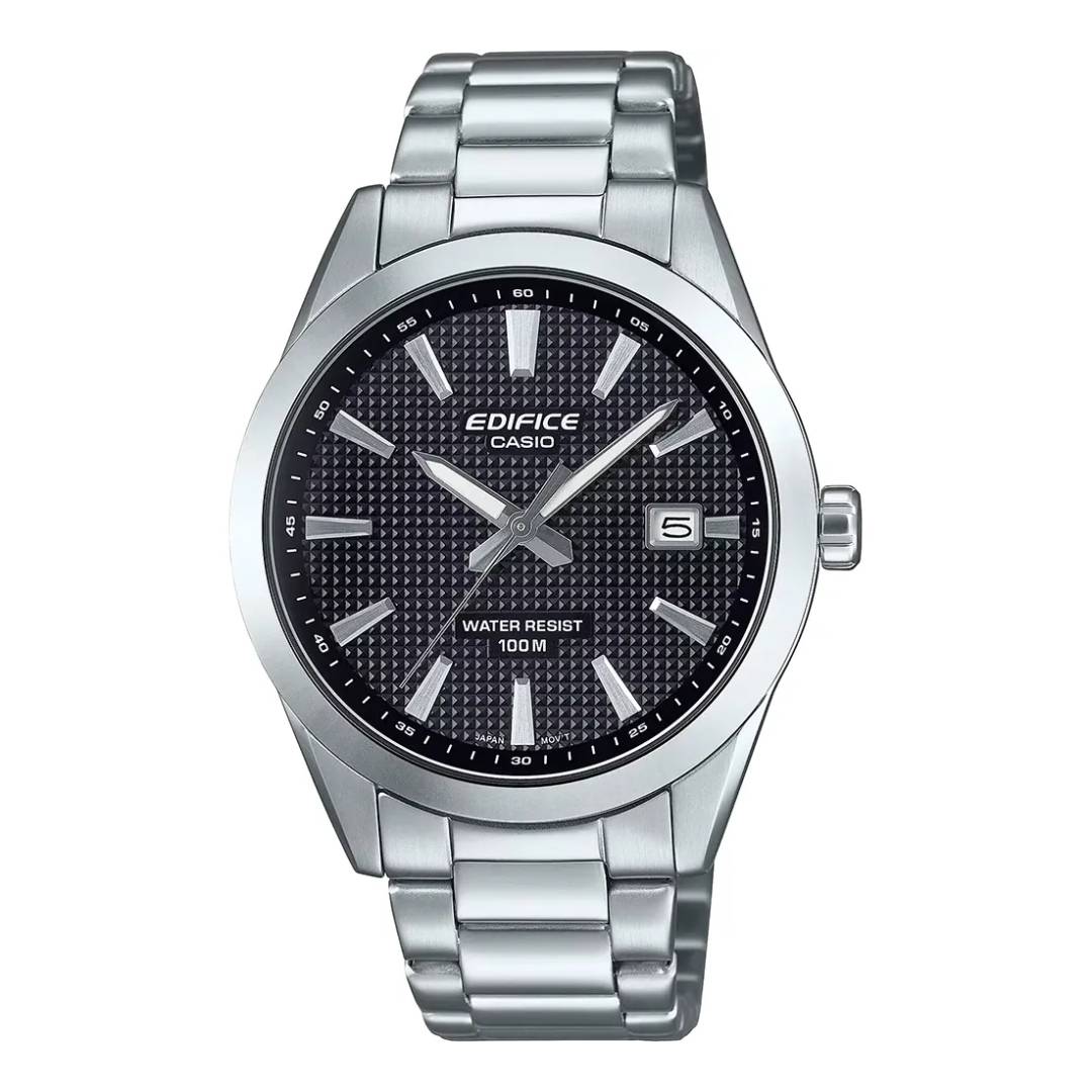 EFV-160D-1AVDF | Đồng Hồ Casio Edifice Nam | Dây Kim Loại | Mặt Đen | Kim Dạ Quang | Chống Nước 100m