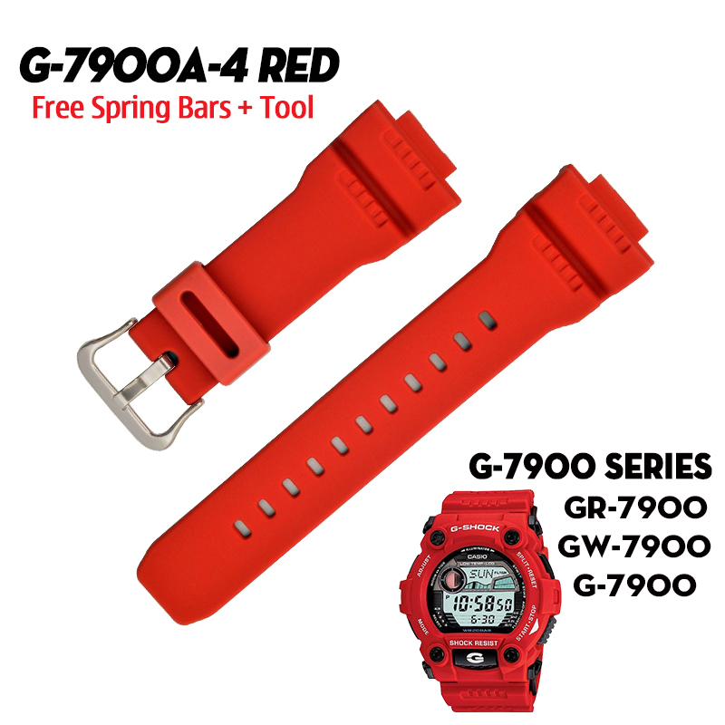 Dây G-Shock G-7900A-4 - Dây Nhựa Đỏ