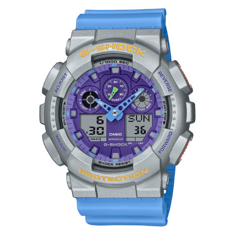 GA-100EU-8A2DR | Đồng Hồ Casio G-shock Nam | Dây nhựa | Kim - kỹ thuật số | Chống nước 200m