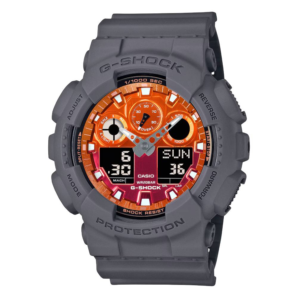 GA-100FL-8ADR | Đồng Hồ Casio G-shock Nam | Dây nhựa | Kim - kỹ thuật số | Chống nước 200m