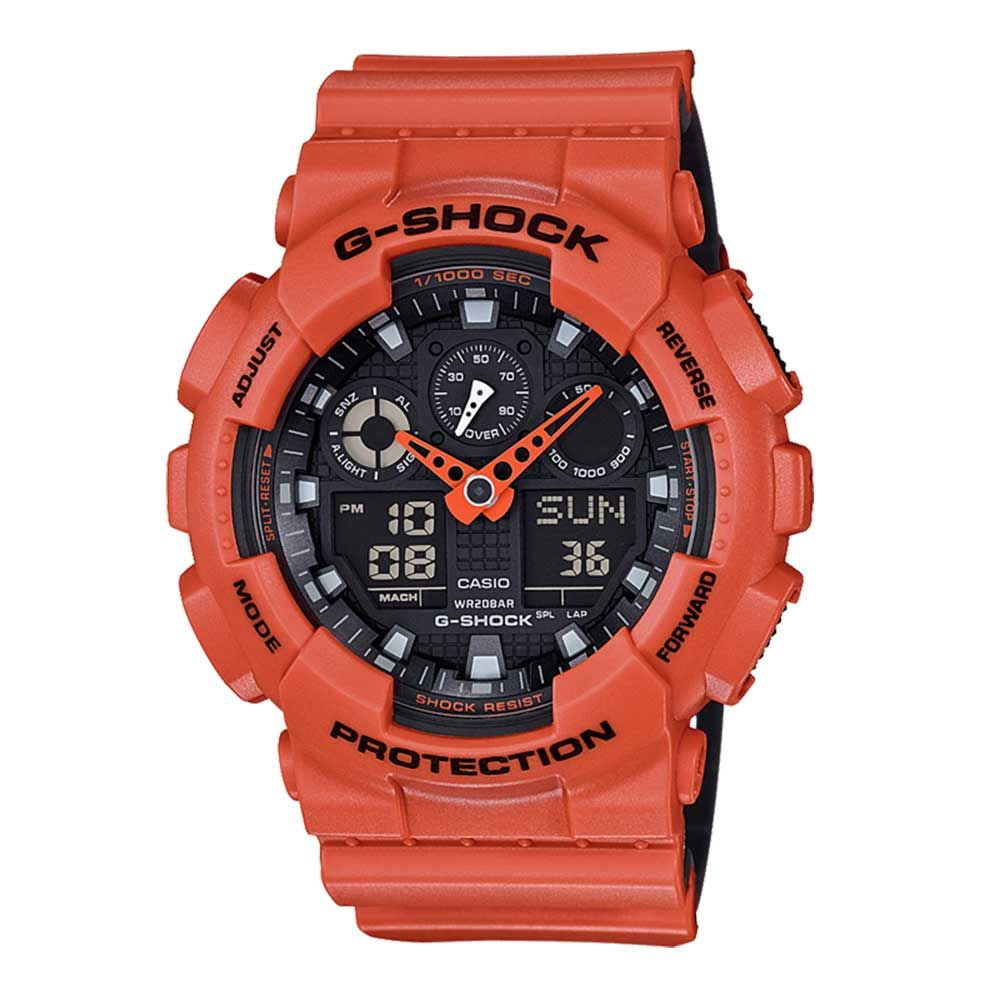 GA-100L-4ADR | Đồng Hồ Casio G-shock Nam | Dây nhựa | Măt đồng hồ điện tử kết hợp kim | Chống nước 200m