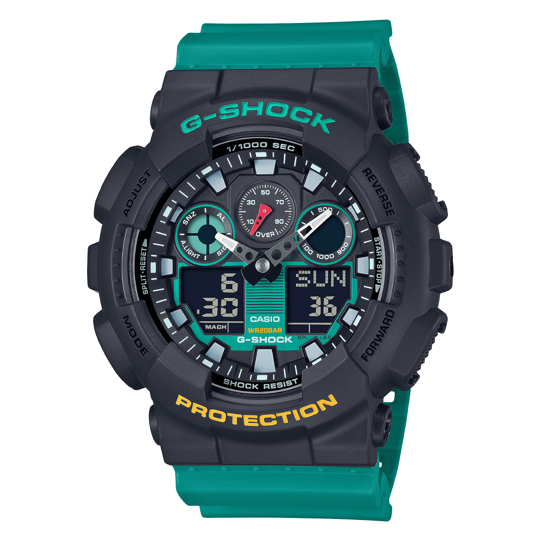 GA-100MT-1A3DR | Đồng Hồ Casio | G-Shock | Nam | Dây Nhựa | Chống Va Đập | Chống Nước WR20BAR