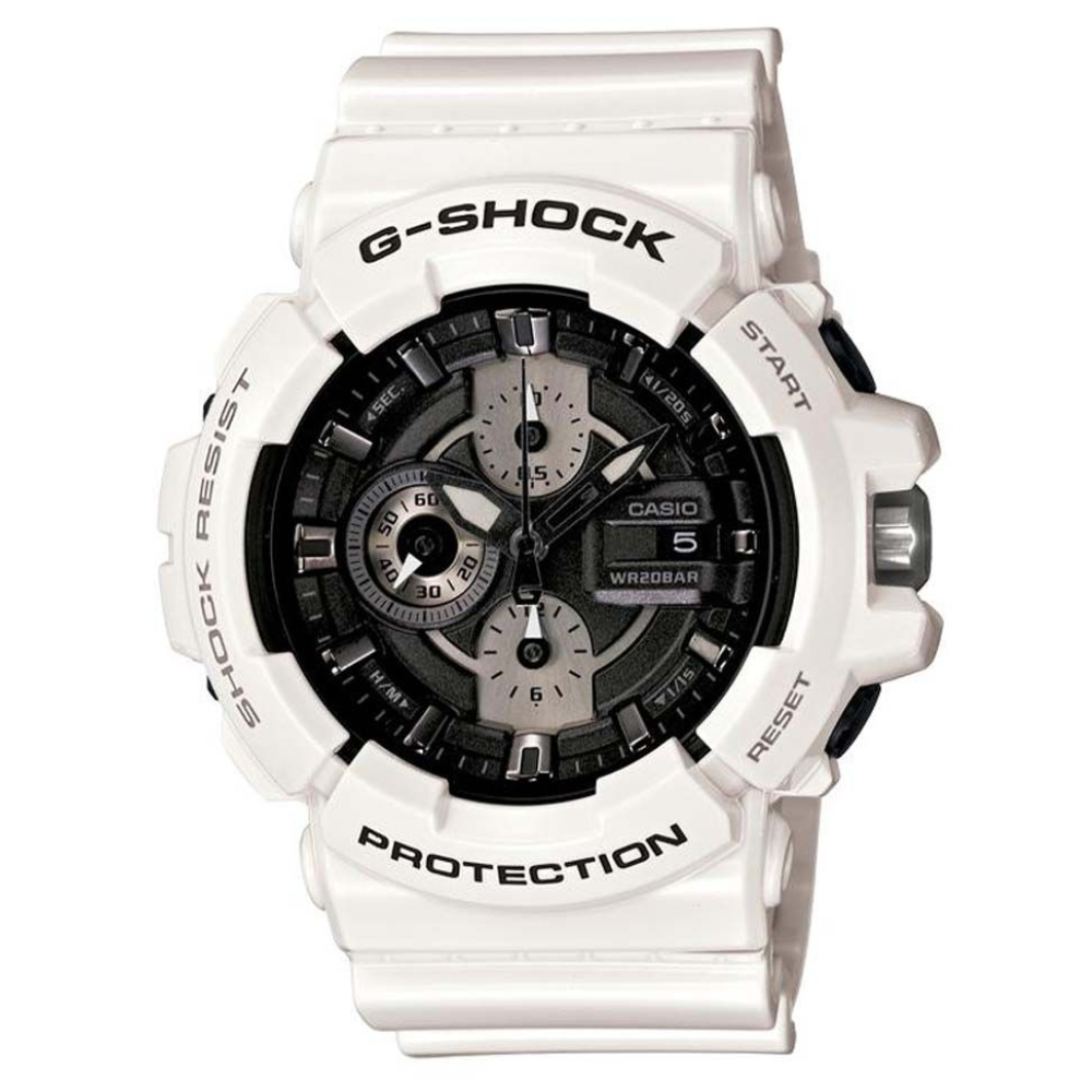 GAC-100GW-7ADR | Đồng Hồ Casio | G-Shock Nam | Dây Nhựa Trắng | Chống nước WR200m