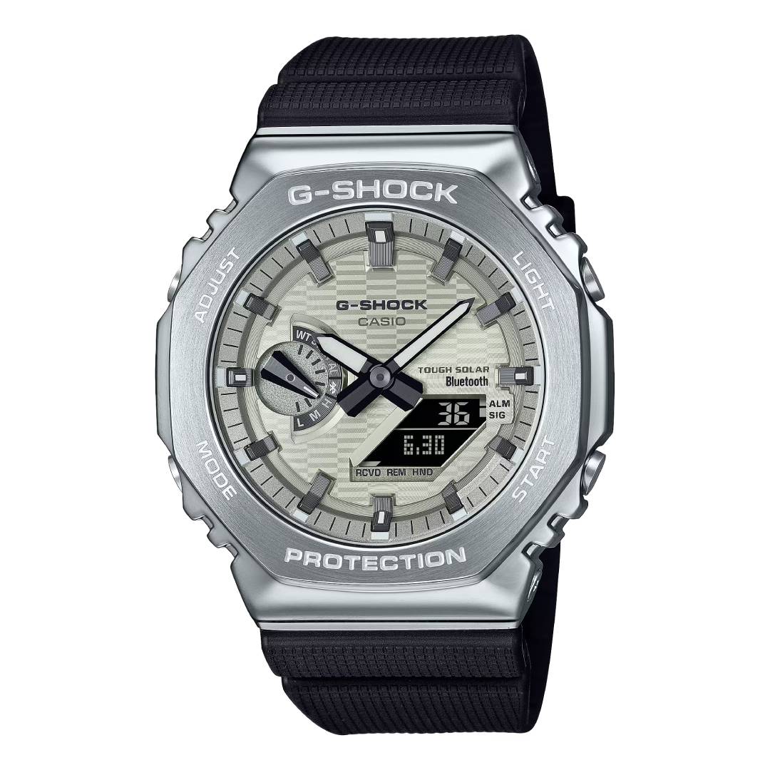 GBM-2100A-8BDR | Đồng hồ Casio G-Shock Nam | Dây Nhựa | Vỏ Thép | Pin Năng Lượng | Kết Nối Điện Thoại | WR200m