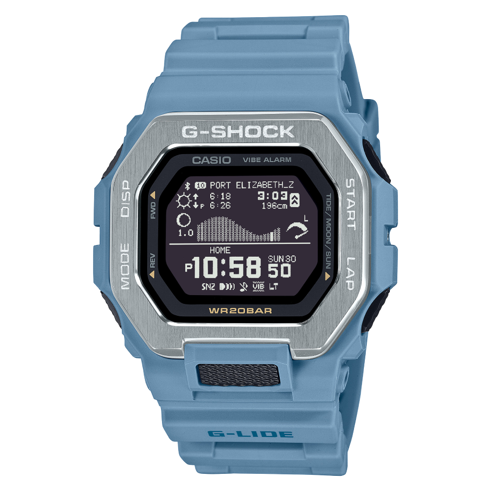 GBX-100-2ADR | Đồng Hồ Casio G Shock | Nam | Dây Nhựa Màu Xanh | Mặt Vuông Viền Kim Loại | Kết Nối Điện Thoại