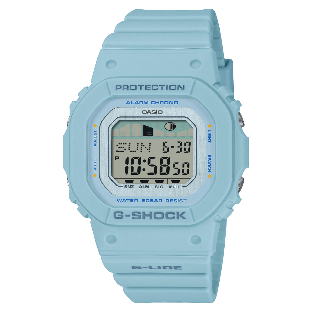 GLX-S5600-2DR | Đồng Hồ Casio G-Shock | Nam | Dây Nhựa | Mặt Vuông Điện Tử | Chống Nước WR20BAR