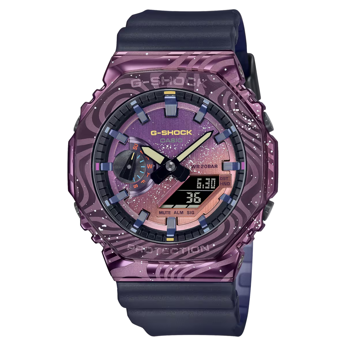 GM-2100MWG-1ADR | Đồng Hồ Casio | G-Shock | Nam | Dây Nhựa | Vỏ Kim Loại | Chống Nước WR20BAR