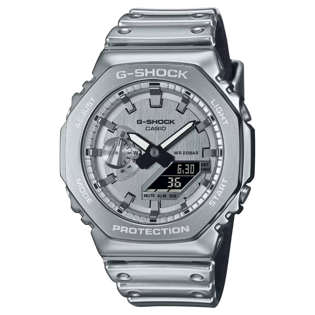 GM-2100YM-8ADR | Đồng Hồ Casio | G-Shock Nam | Dây nhựa | Mặt thép không gỉ | Chống Nước WR20BAR