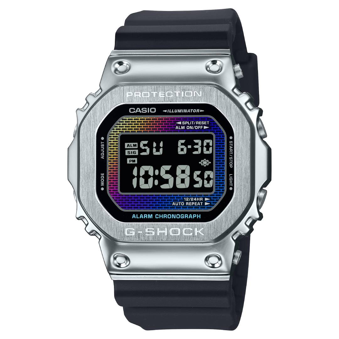GM-5600RW-1DR | Đồng Hồ Casio | G-Shock | Dây Nhựa | Mặt Hiệu Ứng Quang Phổ | Viền Kim Loại | Chống Nước WR20BAR