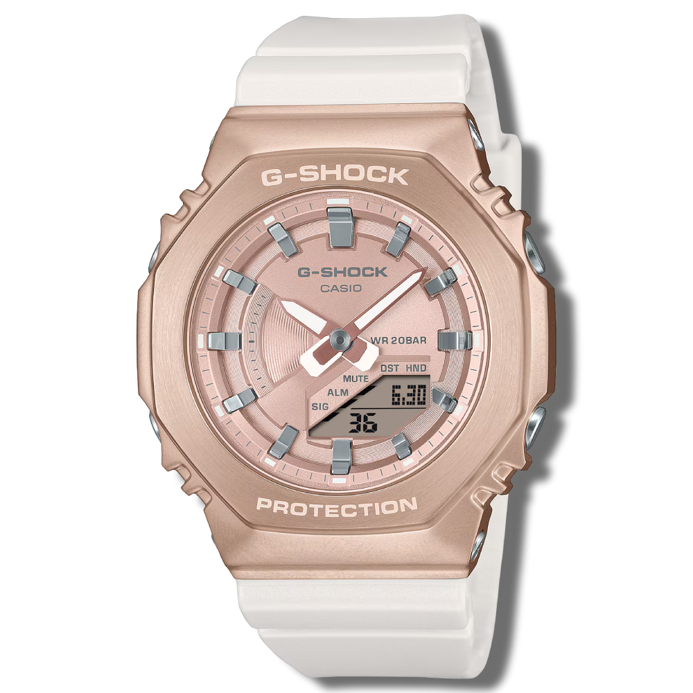 GM-S2100CW-7ADR | Đồng Hồ Casio | G-Shock Nữ | Dây Nhựa | Vỏ Kim Loại | Chống Nước WR20BAR