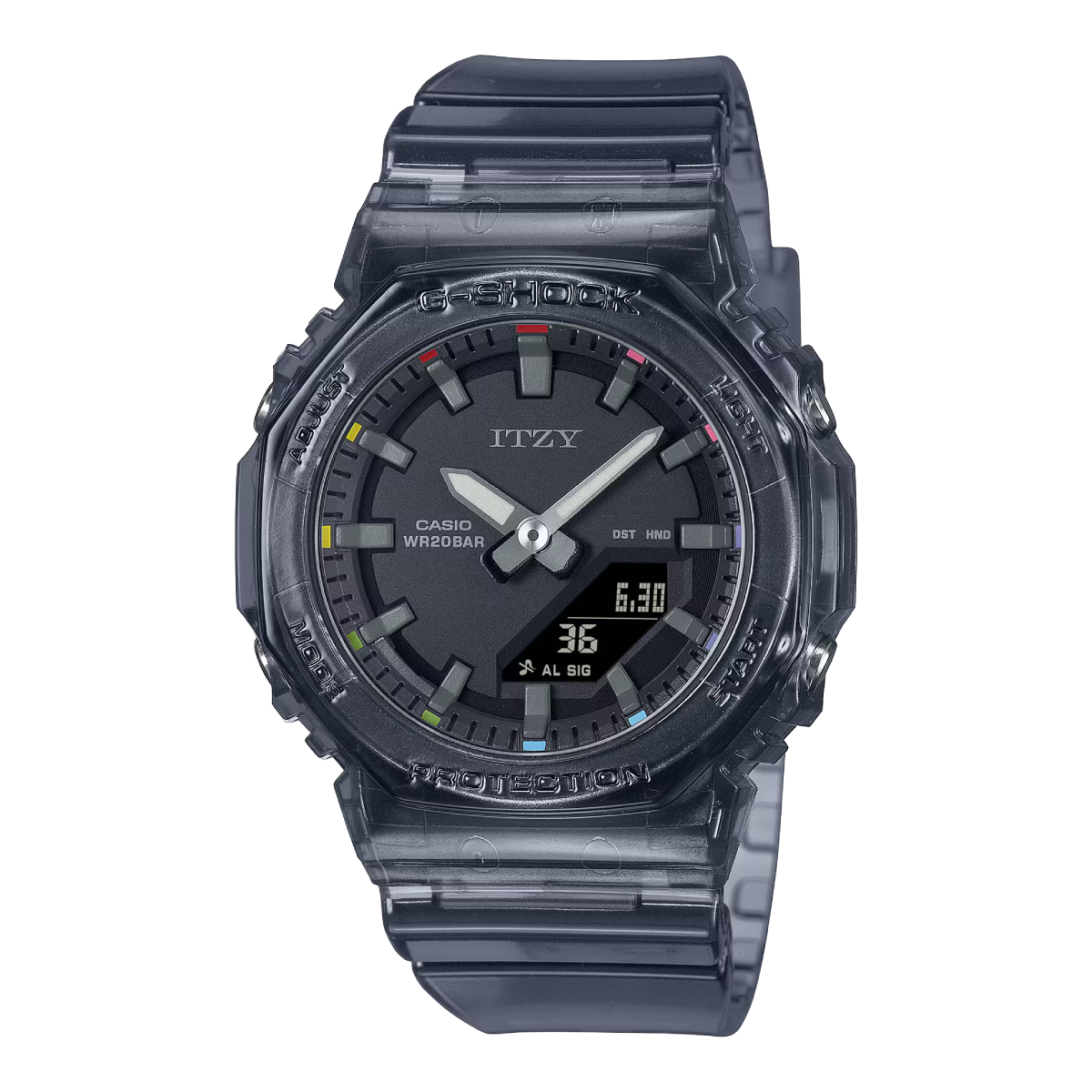 GMA-P2100ZY-1ADR | Đồng Hồ Casio | G-Shock ITZY| Nữ | Dây Nhựa Sinh Học | Cấu Trúc Lõi Carbon | Chống Nước WR20BAR