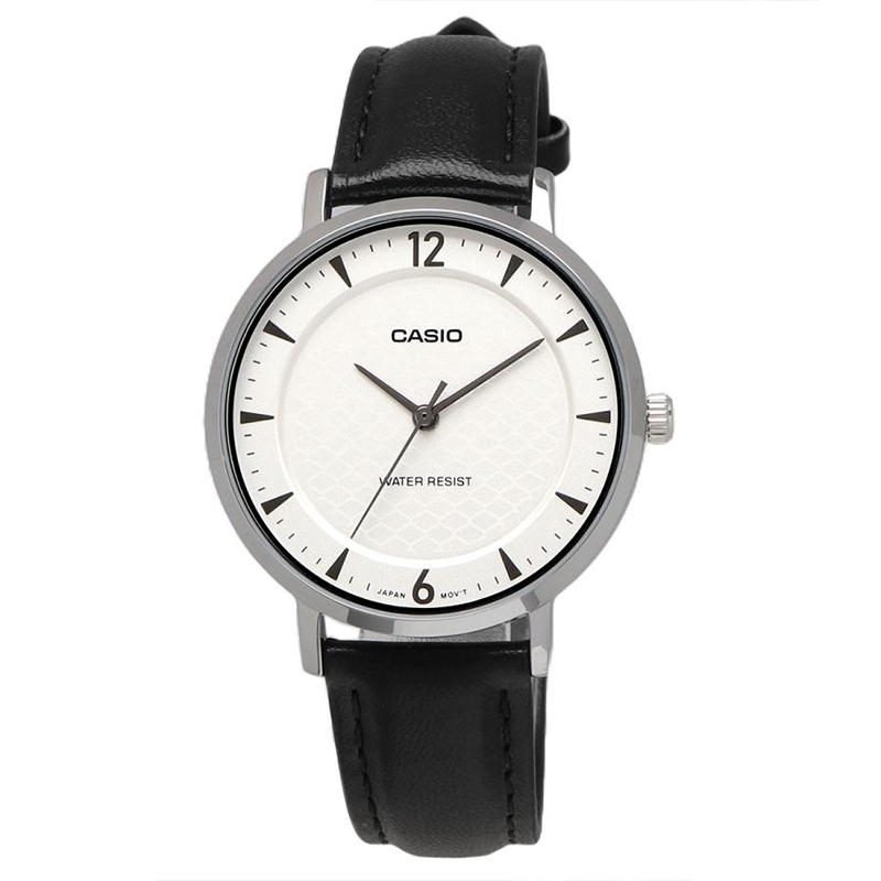 [NEW ARRIVAL ] LTP-VT04L-7A2DF | Đồng Hồ Casio Nữ | Dây Da | Mặt Số Nền Trắng Dạng Lưới | Chống Nước
