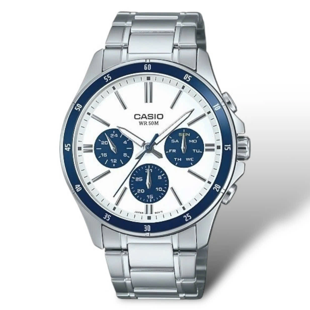 [NEW ARRIVAL ] MTP-1374D-7A2VDF | Đồng Hồ Casio | Nam | Dây Kim Loại | 6 Kim | Chống Nước WR50M