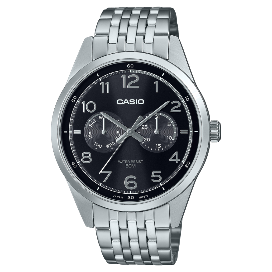 MTP-E340D-1AVDF | Đồng Hồ Casio Nam | Dây Kim Loại | Chống nước WR50m 