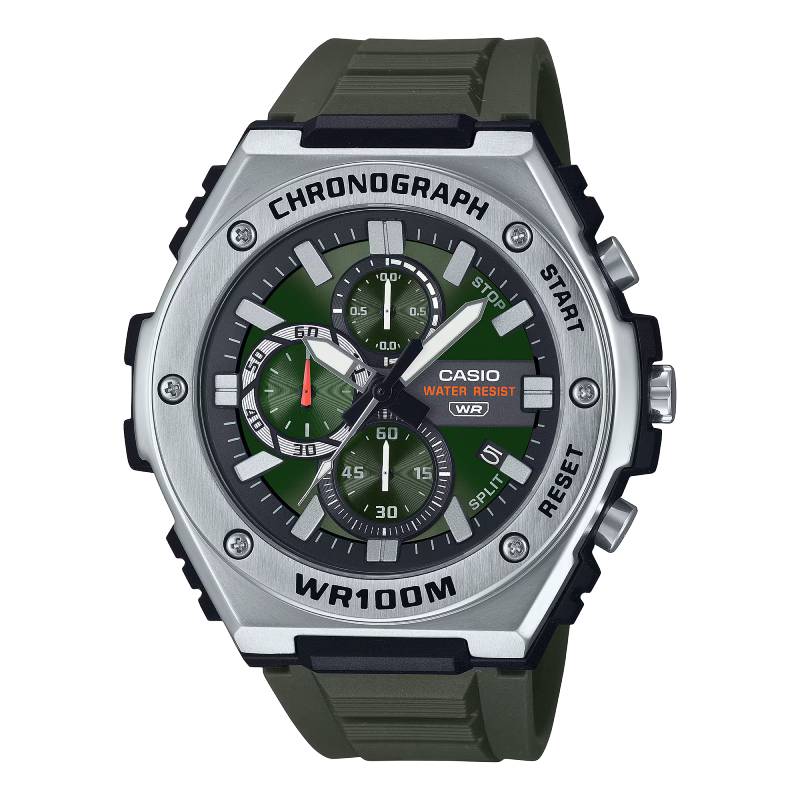 MWA-300H-3AVDF |  Đồng Hồ Casio | Nam | Dây Nhựa | 3 Kim | Gờ Kim Loại | Chống Nước
