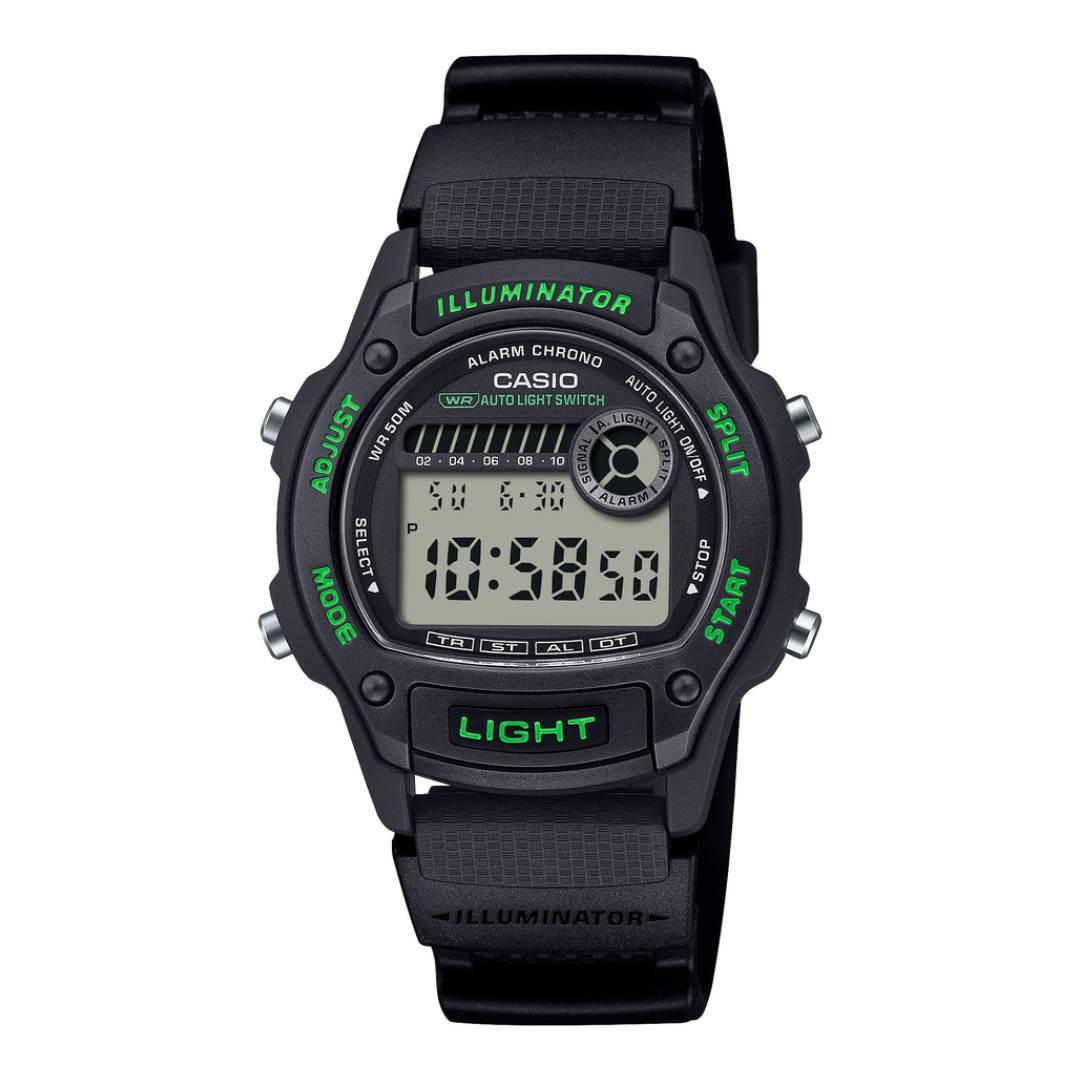 W-220H-1A3VDF | Đồng Hồ Casio Nam | Dây Nhựa | Chống nước 50m 