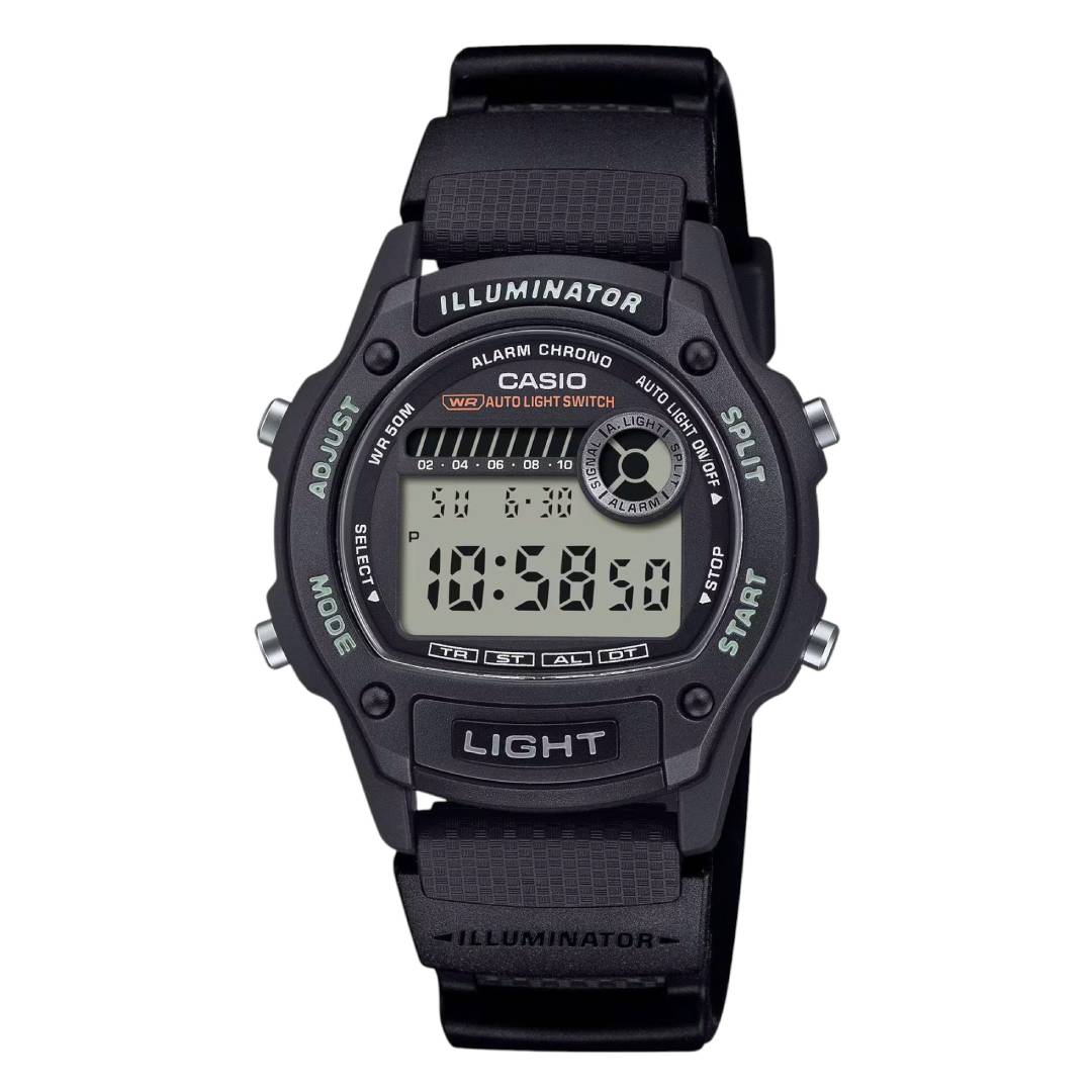W-220H-1AVDF | Đồng Hồ Casio Nam | Dây nhựa | Chống nước 50m 