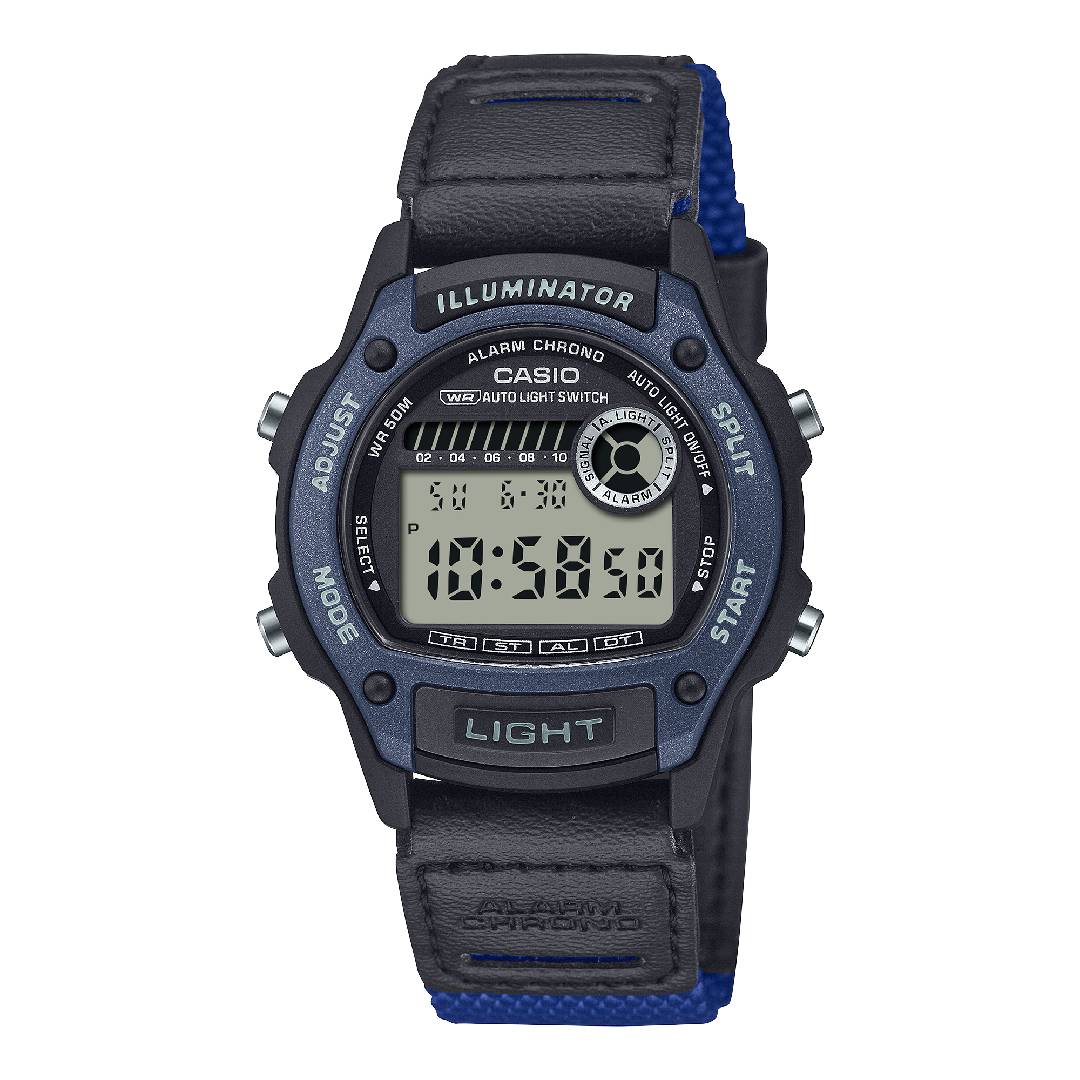 W-220HF-2AVDF | Đồng Hồ Casio Nam | Dây Đeo Da Và Vải | Chống nước 50m 