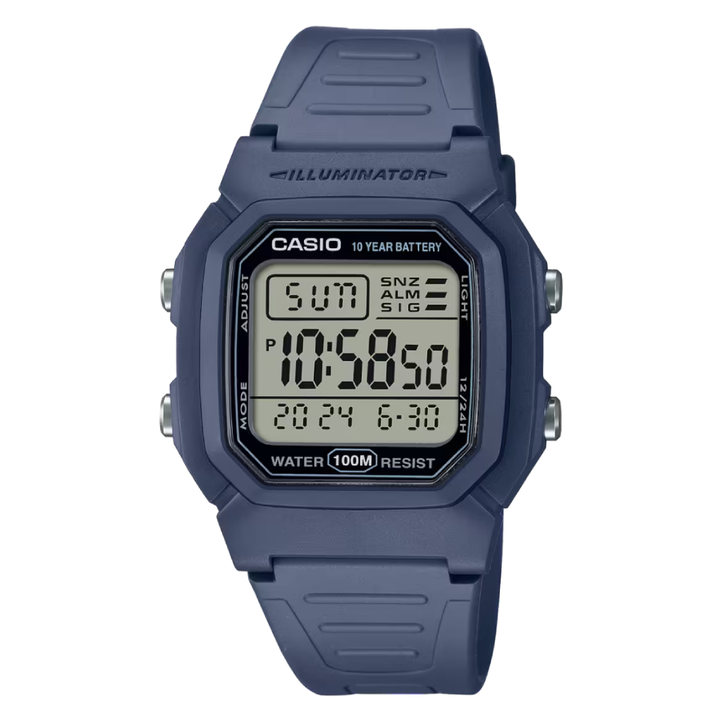 W-800H-2AVDF | Đồng Hồ Casio Nam | Dây Nhựa | Điện Tử | Pin 10 Năm | Chống Nước