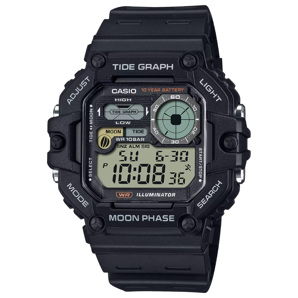 WS-1700H-1AVDF | Đồng Hồ Casio | Nam | Dây Nhựa | Mặt Vuông | Pin 10 Năm | WR100M