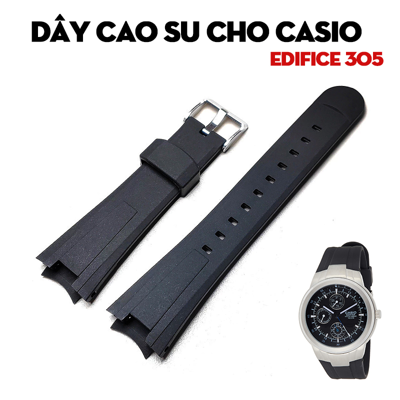 Dây cao su cho Casio Edifice EF-305 – Cao Cấp và lưu ý kích thước đặc thù