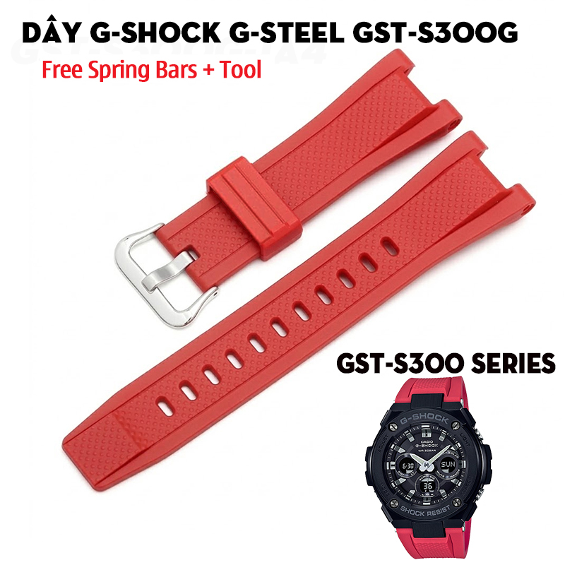 Dây Cao Su Đỏ Cho G-Shock G-STEEL GST-S300G