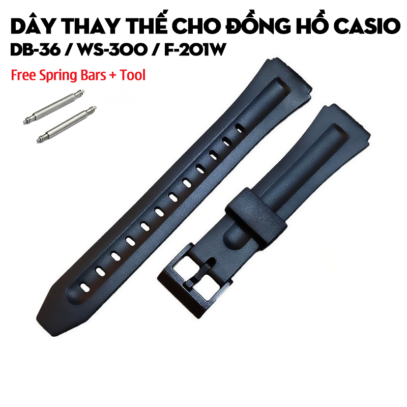 Dây thay thế cho đồng hồ Casio DB‑36 / WS‑300 / F‑201W