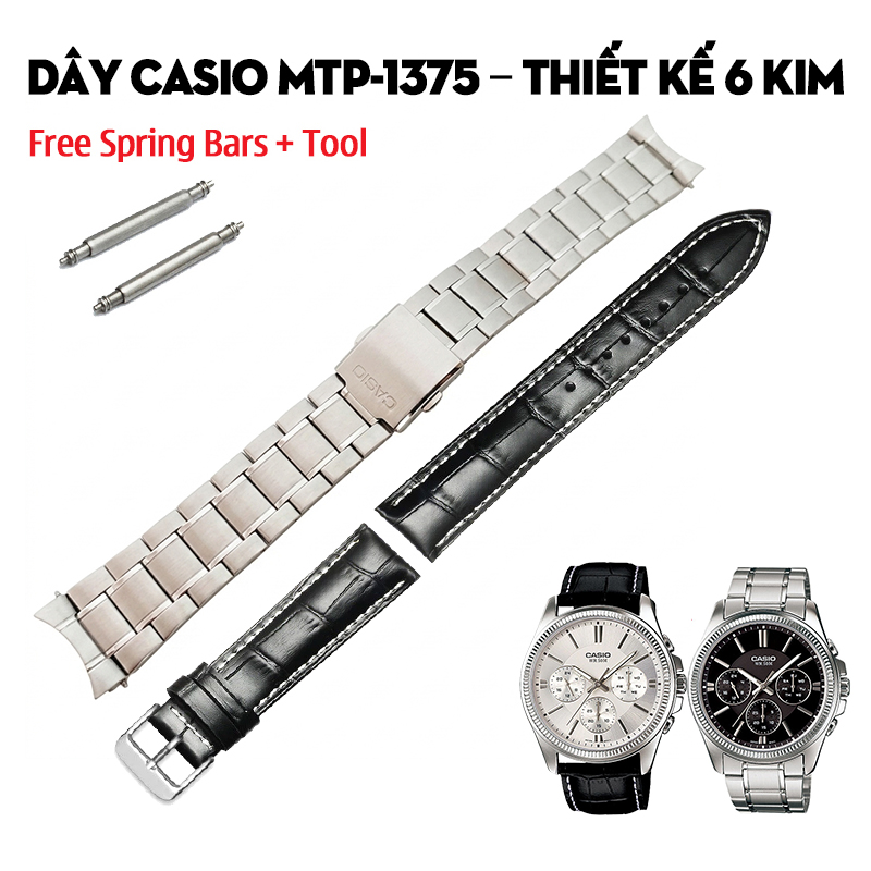 Dây Casio MTP-1375 – Thiết Kế 6 Kim Sang Trọng Và Các Lựa Chọn Thay Thế