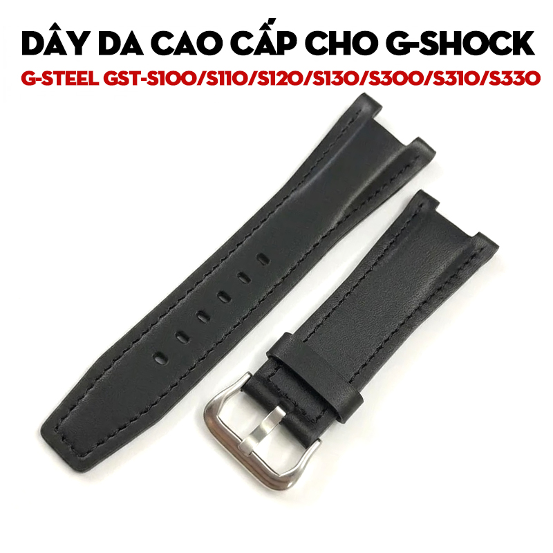Dây Da Đen G-Shock G-STEEL GST-S100/S110/S120/S130/S300/S310/S330