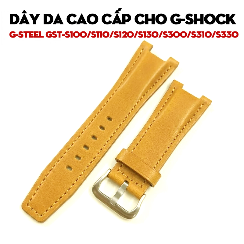 Dây Da Vàng G-Shock G-STEEL GST-S100/S110/S120/S130/S300/S310/S330