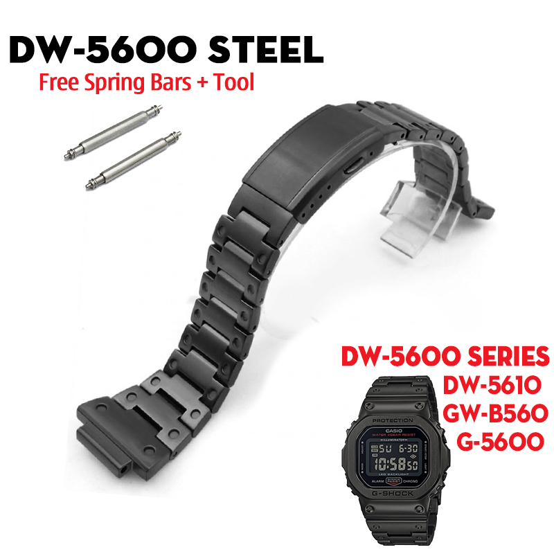 Dây Kim Loại G-Shock Square DW-5600 DW-5610 G-5600 GW-B5600 Màu Đen
