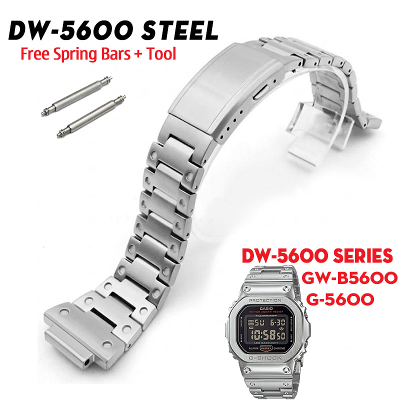 Dây Kim Loại G-Shock Square DW-5600 DW-5610 G-5600 GW-B5600 Màu Bạc 