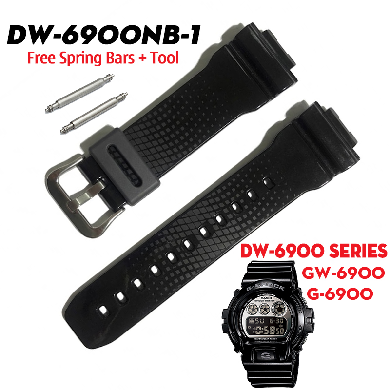 Dây G-Shock DW-6900NB-1 Chính Hãng - Dây Nhựa Đen