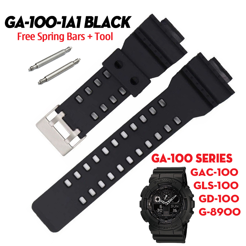 Dây Casio G-Shock GA-100-1A1 - Dây Nhựa Đen