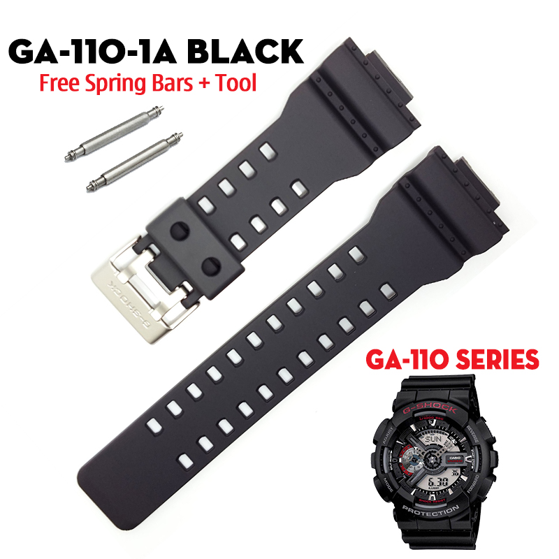Dây G-Shock GA-110-1A - Nhựa Resin Cao Cấp, Màu Đen