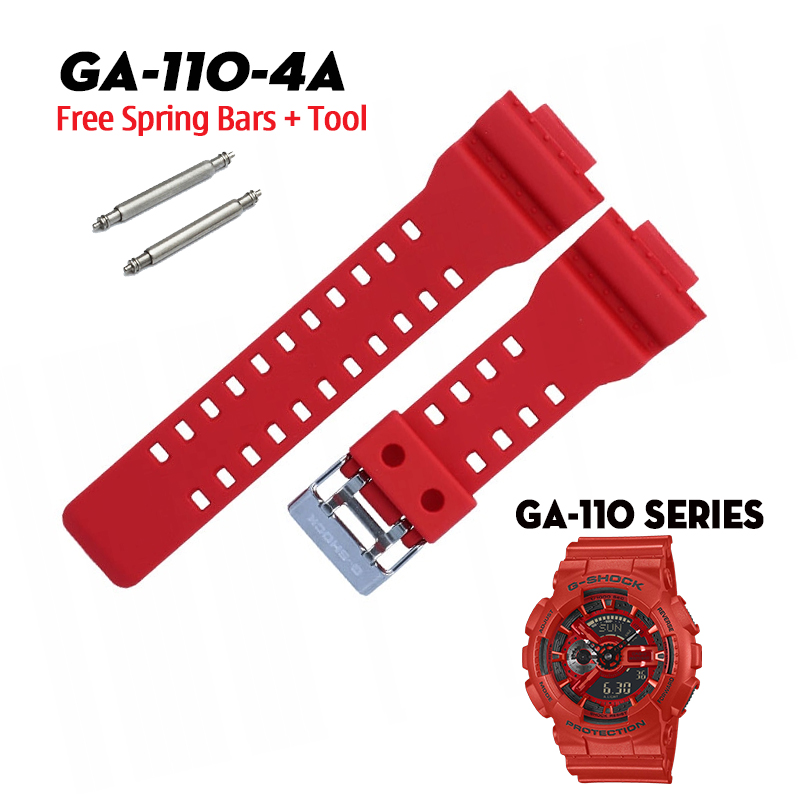 Dây G-Shock GA-110-4A - Nhựa Resin Cao Cấp, Màu Đỏ