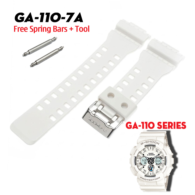 Dây G-Shock GA-110-7A - Nhựa Resin Cao Cấp, Màu Trắng