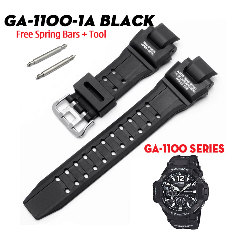 Dây G-Shock GA-1100-1A - Chất Liệu Nhựa Resin Cao Cấp - Màu Đen