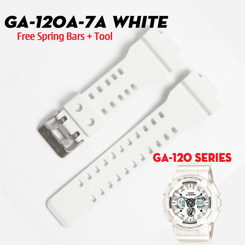 Dây G-Shock GA-120A-7A - Chất Liệu Nhựa Resin Cao Cấp - Màu Trắng Nổi Bật
