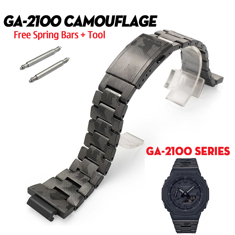 Dây Kim Loại G-Shock GA-2100 Màu Đen Camouflage