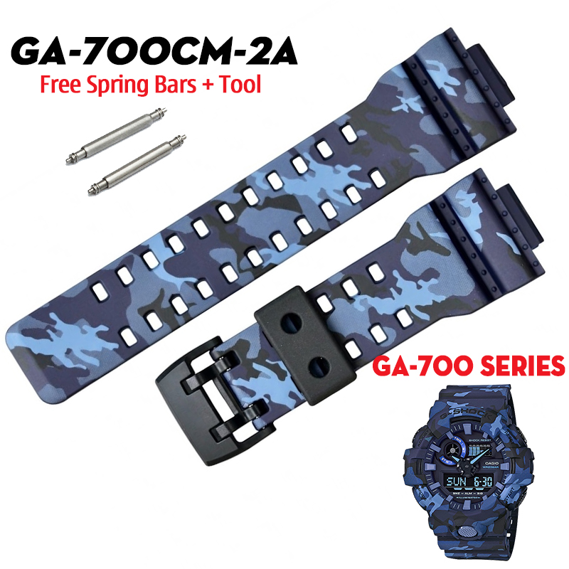 Dây G-Shock GA-700CM-2A - Dây Nhựa Xanh Đen