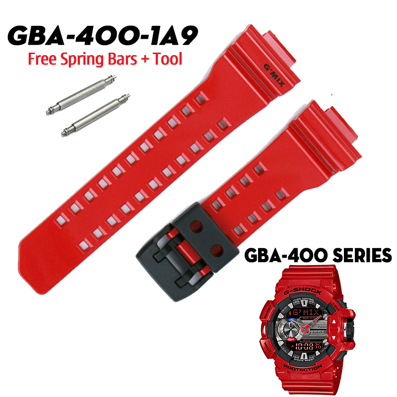 Dây G-Shock GBA-400-4A - Nhựa Resin Cao Cấp - Màu Đỏ