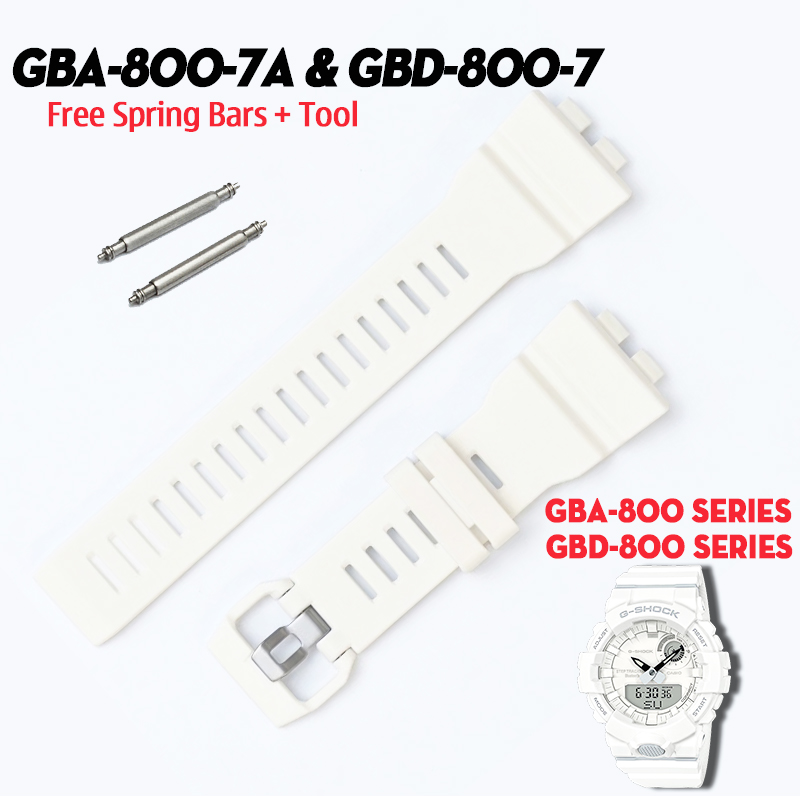 Dây G-Shock GBA-800-7A & GBD-800-7 Chính Hãng - Dây Nhựa Trắng