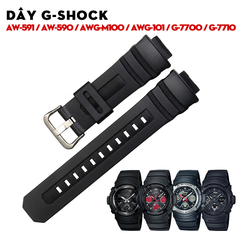 Dây G-Shock AW-591 / AW-590 / AWG-M100 / AWG-101 / G-7700 / G-7710 – Bộ Sưu Tập Dây Thay Thế Cao Cấp